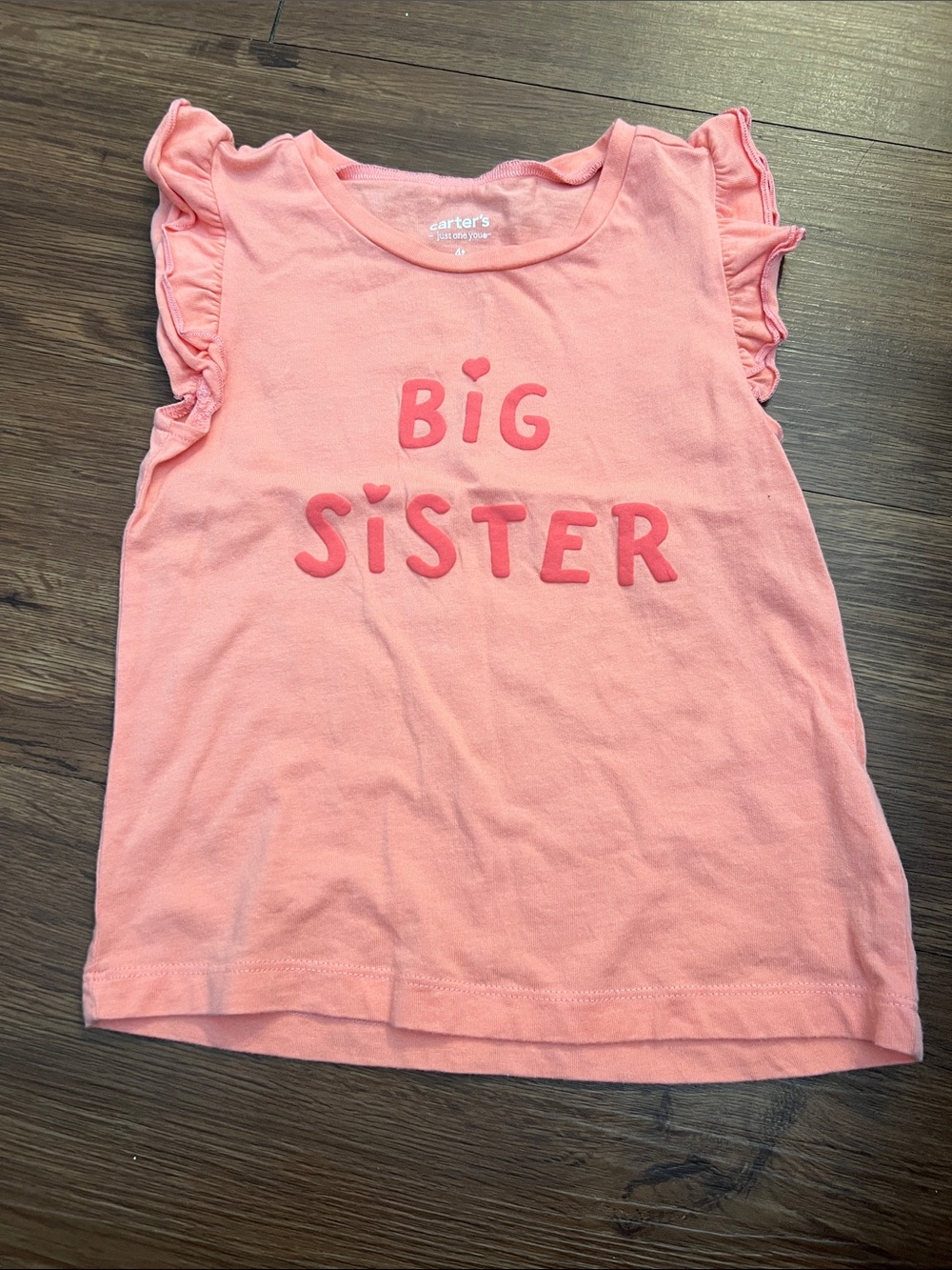 Carter's Coral Pink 'Big Sister' Ruffle Tank